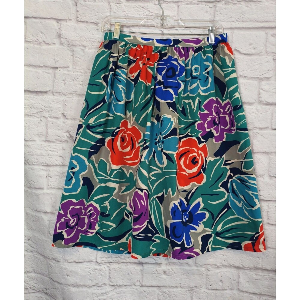 Vintage 1984 Estelle Abstract Floral Flowy Skirt Size Small ?? See‎ Measurements